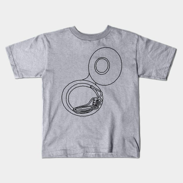 Rough Tuba Drawing Kids T-Shirt by Barthol Graphics